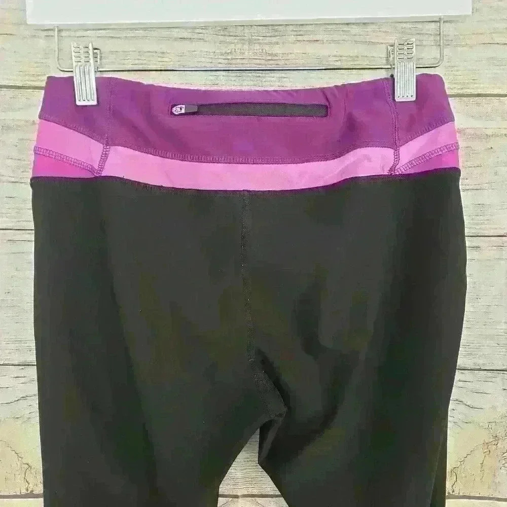 Reebok women's rbx cropped black leggings with purple waistband size medium - Picture 6 of 12